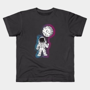 Astronaut Moon Balloon Kids T-Shirt